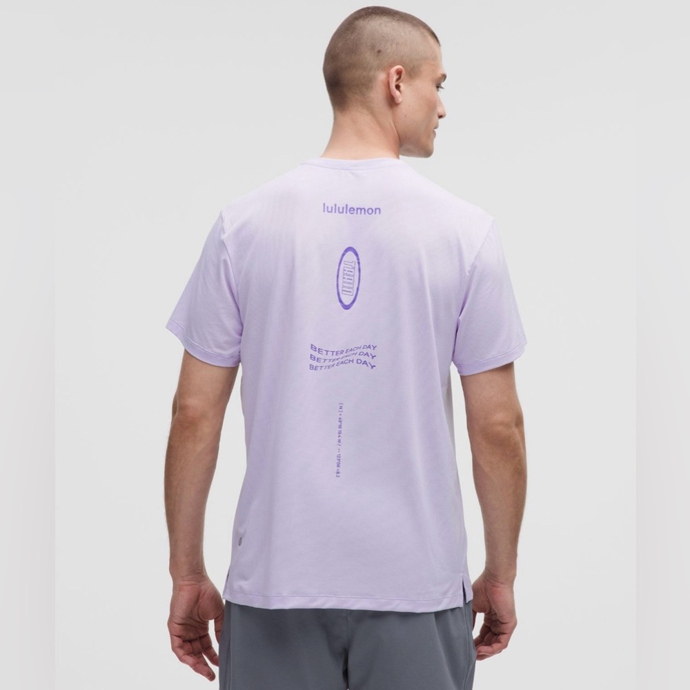 Lululemon Lightweight Knit Workout Short-Sleeve Shirt Heathered Lavender Frost M